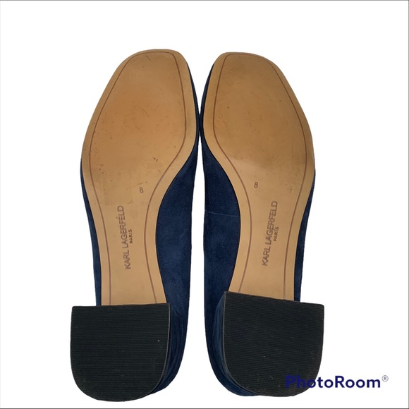 Karl Lagerfeld Navy Block Heel Size 8 - Picture 7 of 8